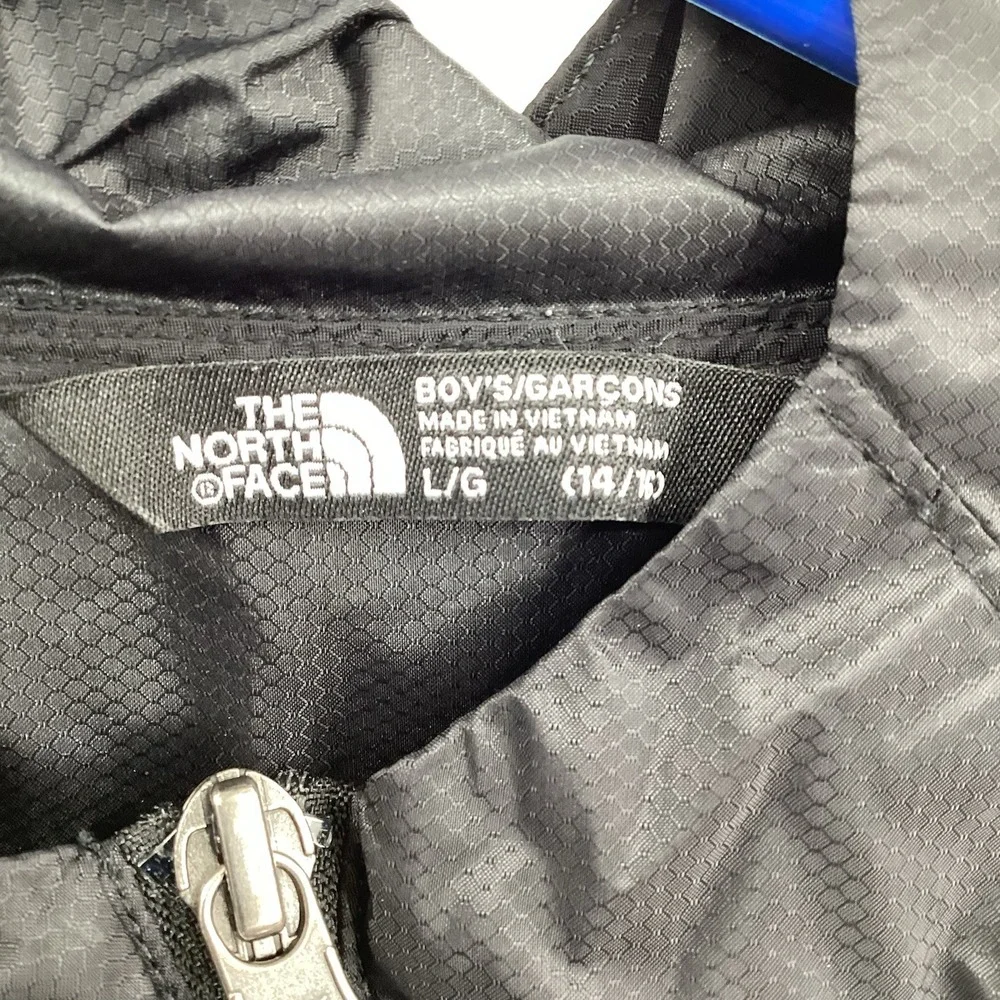 Boys The North Face Fanorak Jacket pullover windbreaker- Black/Royal-‎ Large